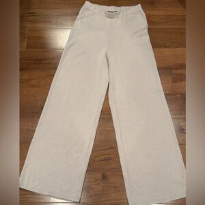 21 SAINTS Cream Ribbed Wide-Leg Pants